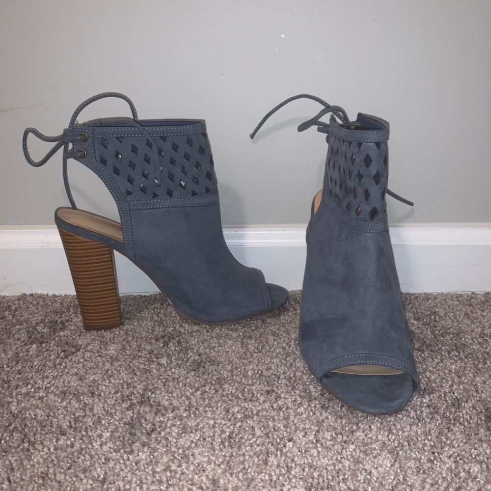 Blue Block Heels